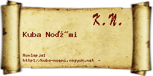 Kuba Noémi névjegykártya