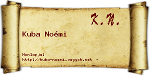 Kuba Noémi névjegykártya